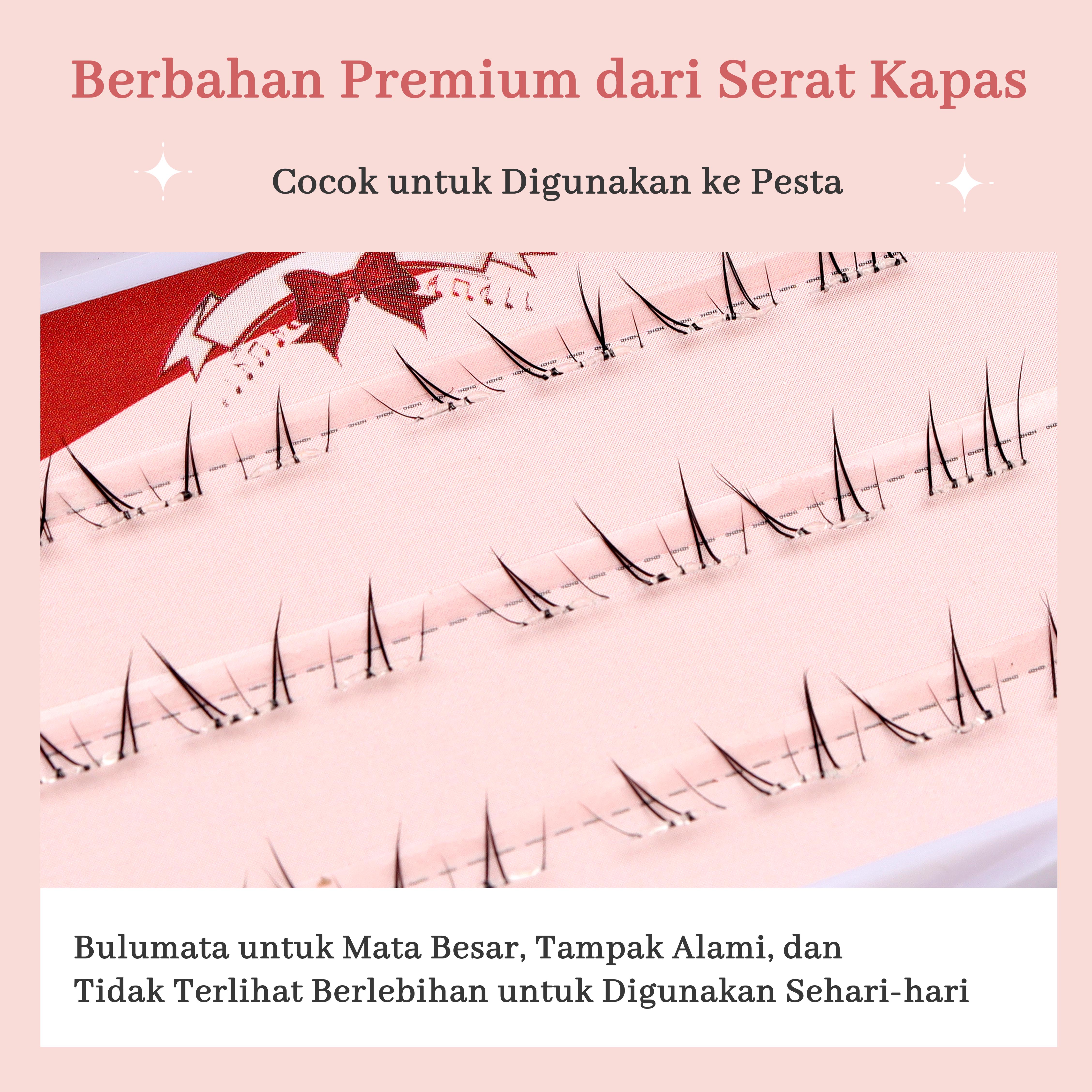 MLAN B46 UnderLash / Bulumata Bagian Bawah Tanpa Lem Bulu Mata Palsu Serat Kapas Hitam Pekat C Curl 5-6mm Thumbnail 2