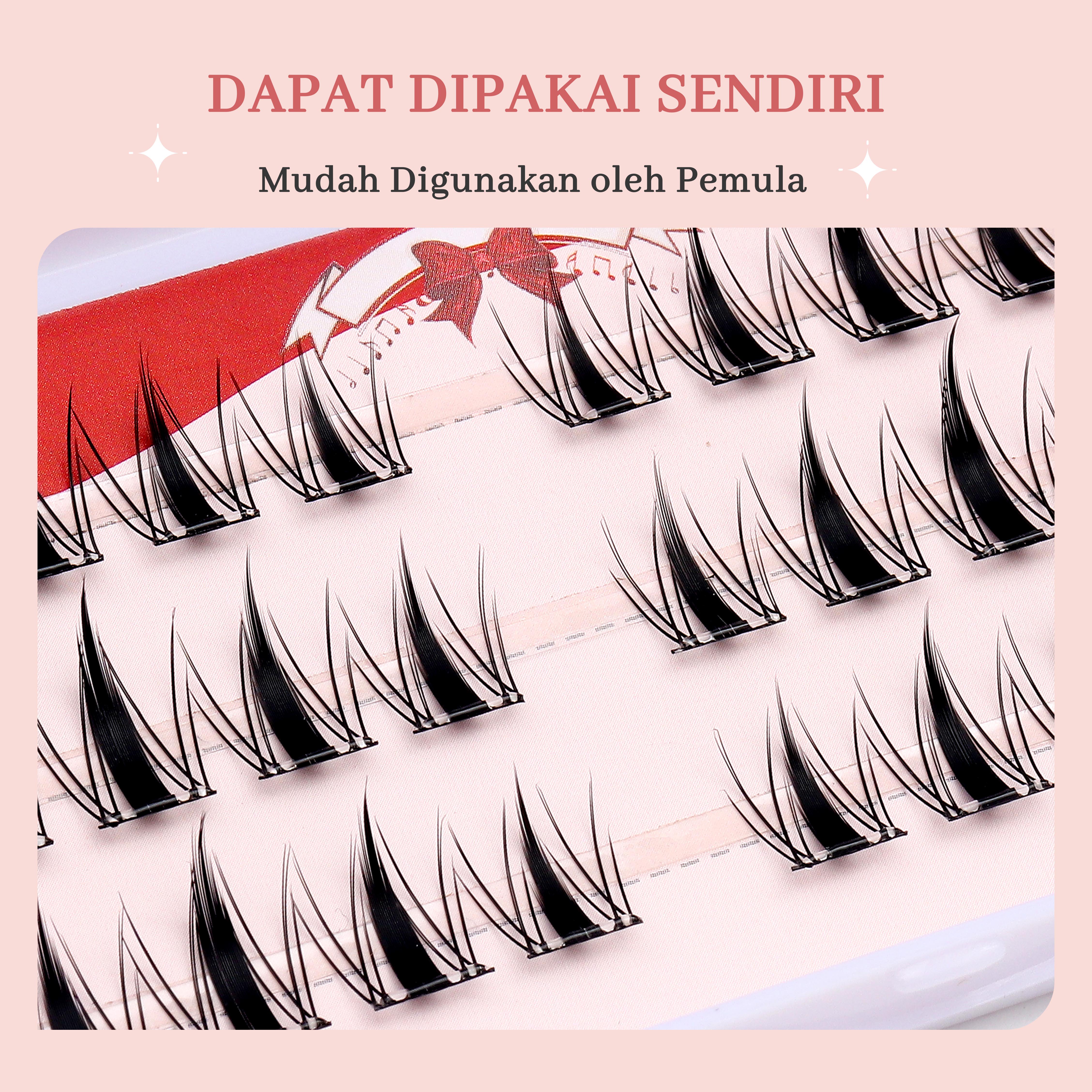 MLAN B24 Little Bunny / Anime Lash Bulumata Palsu Tanpa Lem C Curl 9–13mm Thumbnail 3