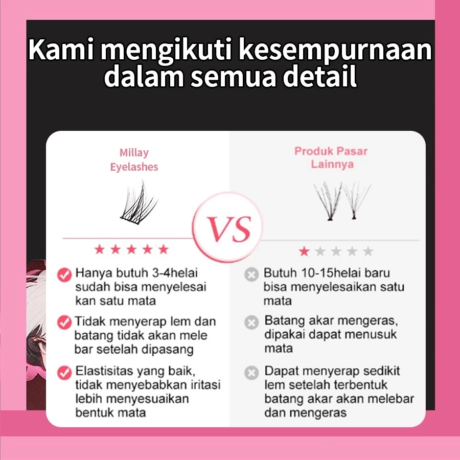 MILAI Bulu Mata A08 Trilogy Bulu Mata Palsu - Eyelash Extension | Riasan Mata Bulumata Palsu Thumbnail 3