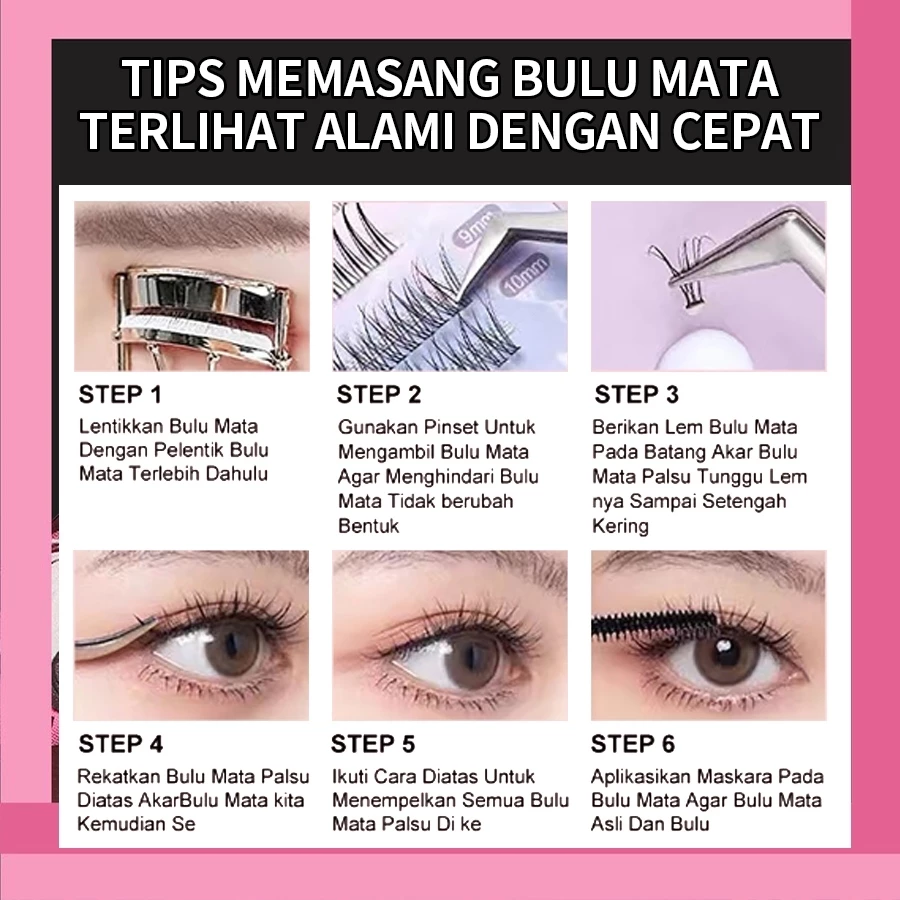 MILAI Bulu Mata A08 Trilogy Bulu Mata Palsu - Eyelash Extension | Riasan Mata Bulumata Palsu Thumbnail 6