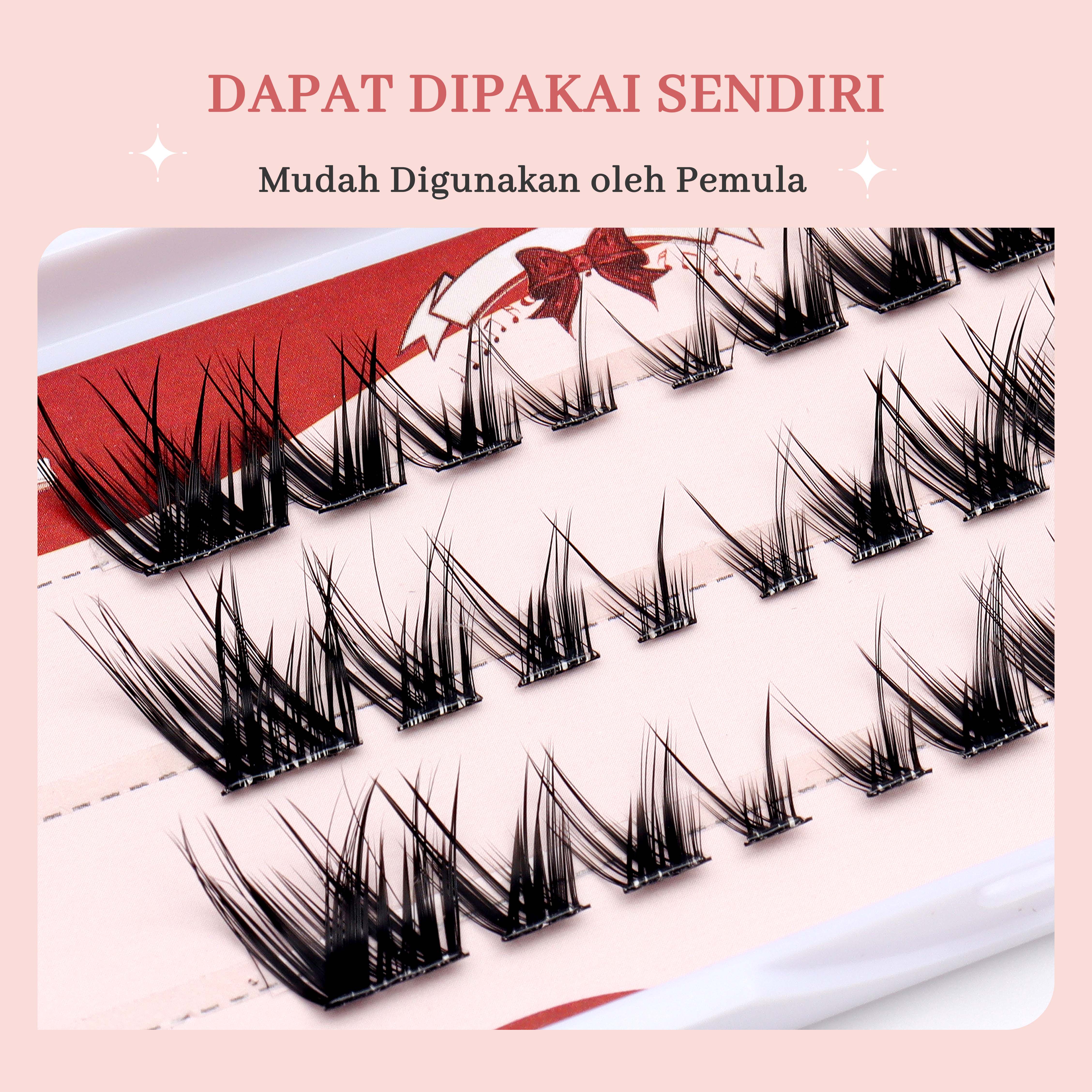 MLAN B11 Cat Eye Lash Bulumata Palsu Tanpa Lem C Curl 6–13mm Thumbnail 3
