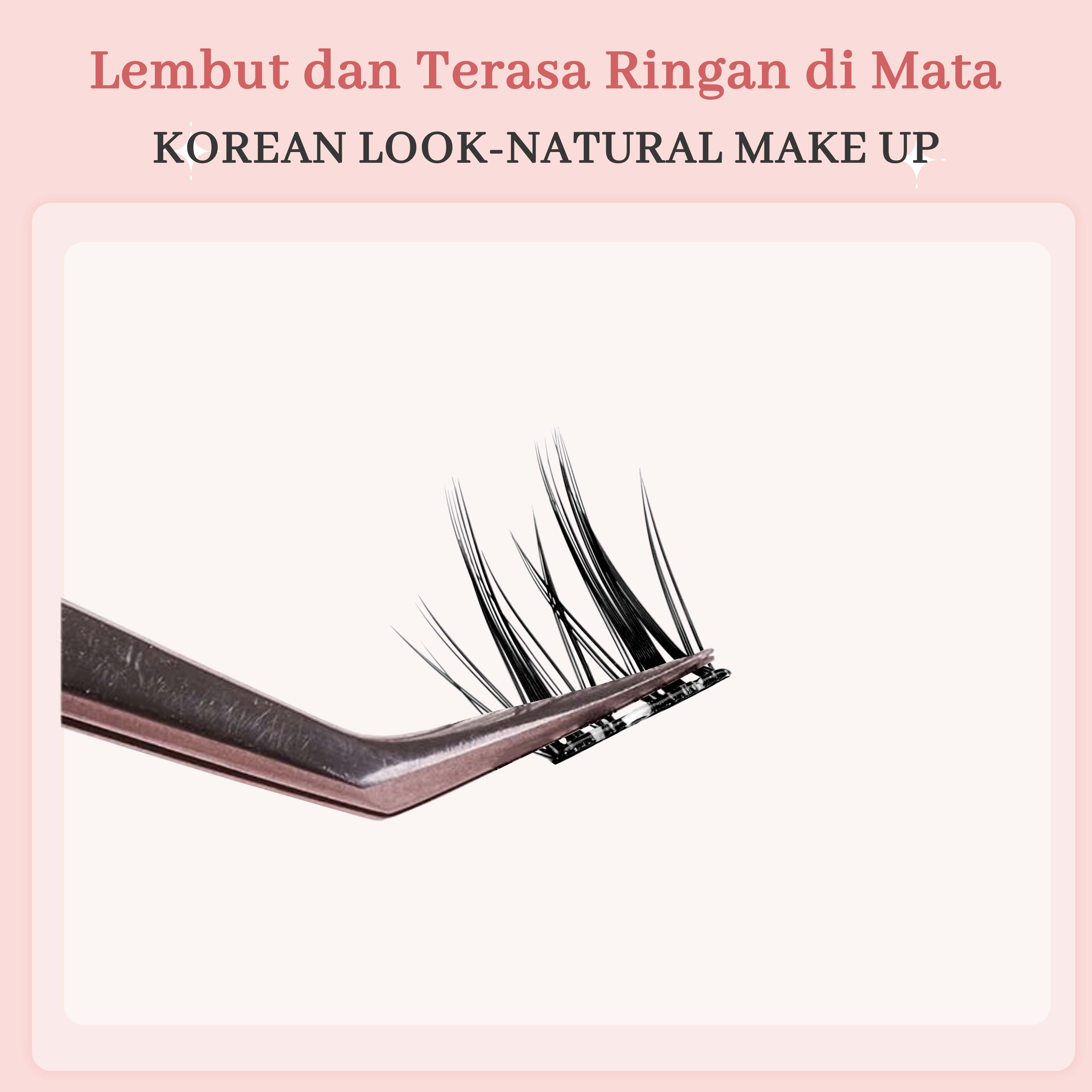 MLAN B10 Korean Lash Bulumata Palsu Tanpa Lem C Curl 11–13mm Thumbnail 4