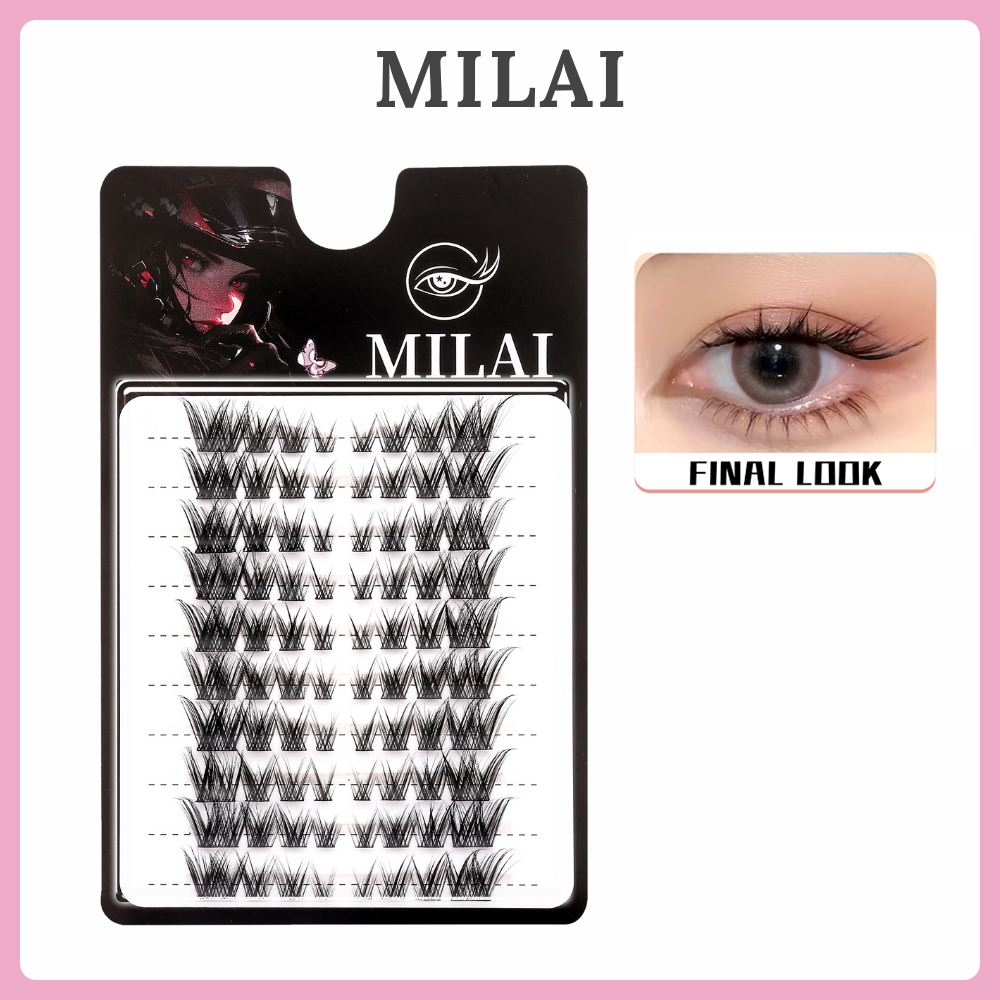 MILAI Riasan Mata A11 Cat Eye Mata Kucing 10 Baris Bulu Mata Palsu Berkualitas Tinggi dengan Lem Ekstensi & Teknologi 3D Inovatif untuk Tampilan Dramatis dan Glamor