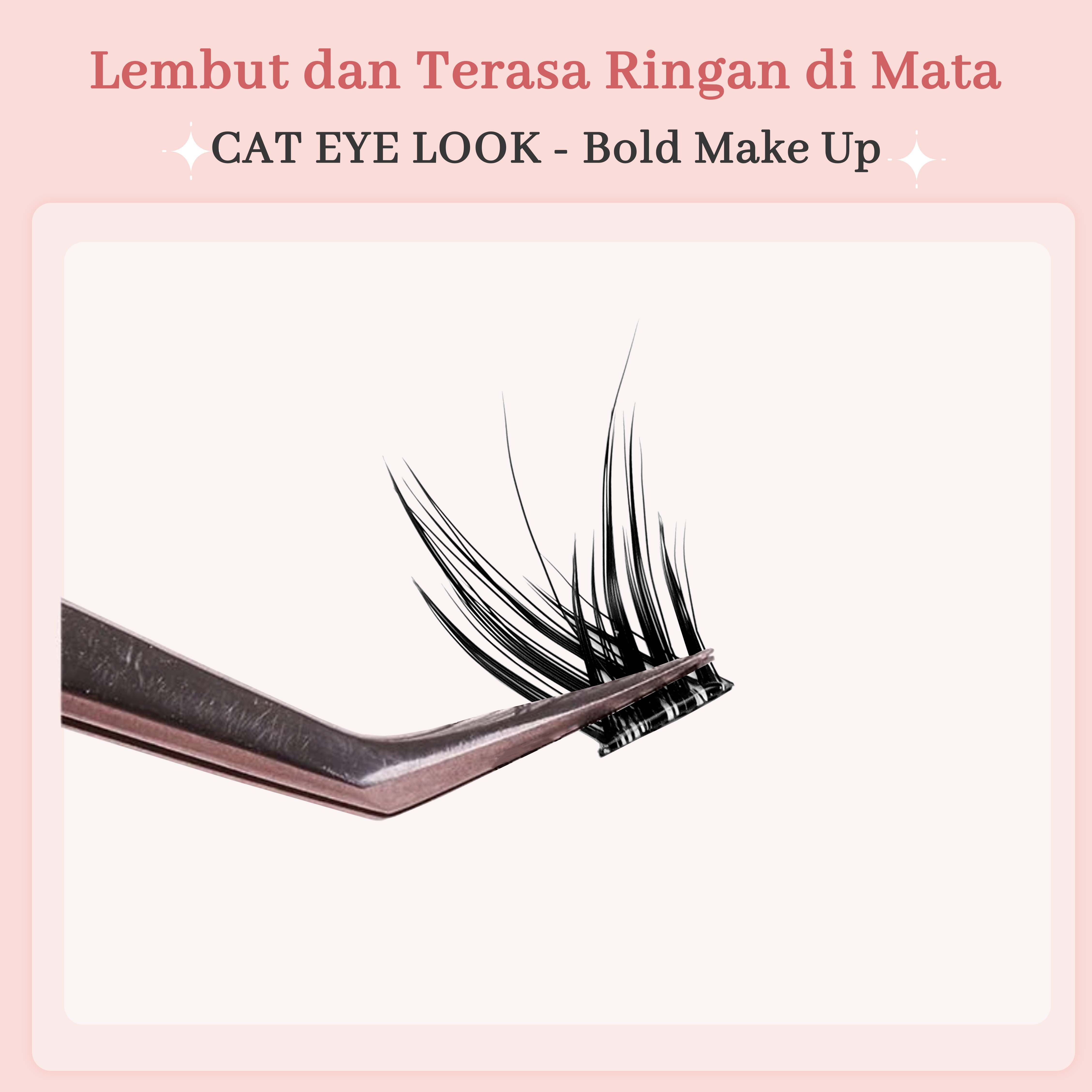 MLAN B11 Cat Eye Lash Bulumata Palsu Tanpa Lem C Curl 6–13mm Thumbnail 4