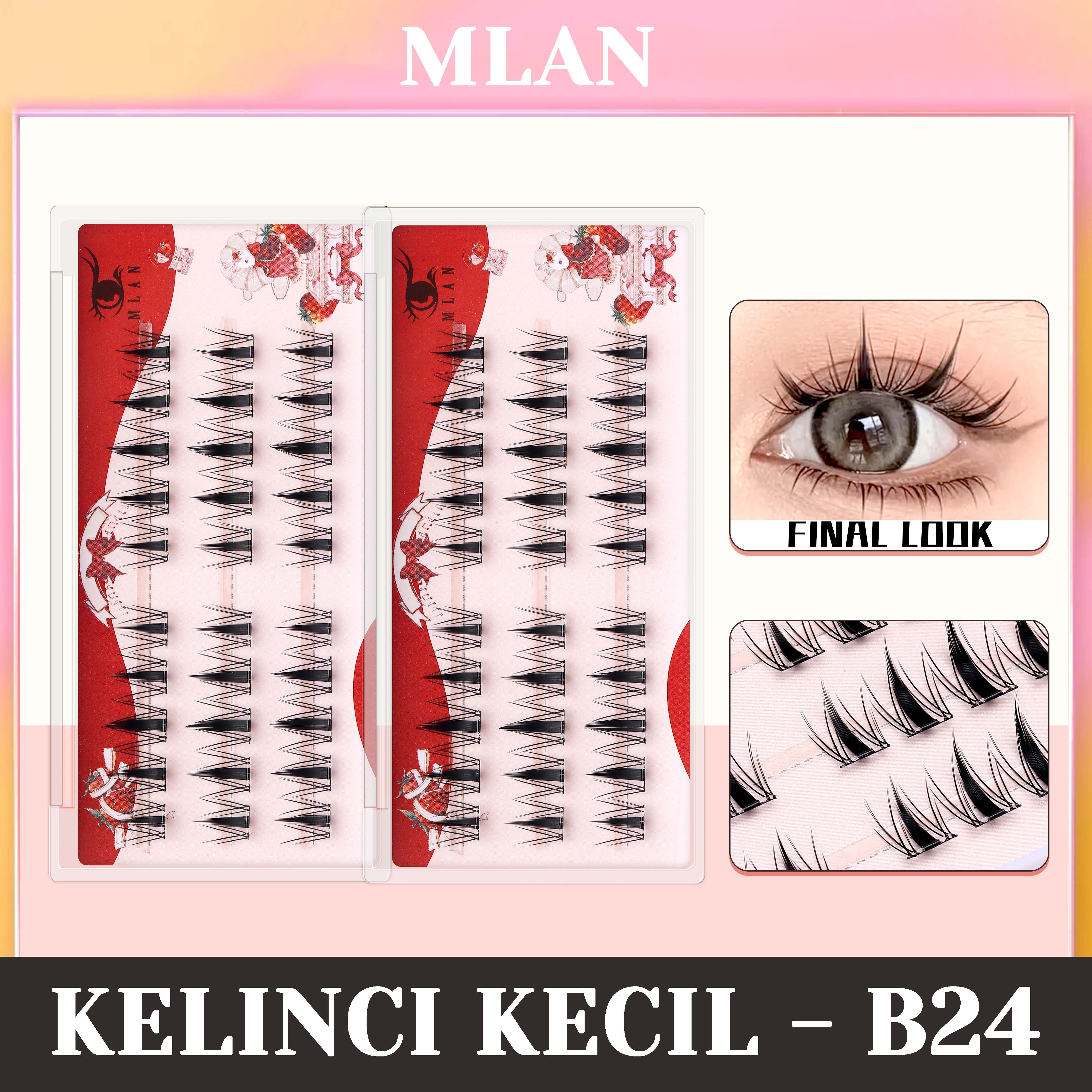 MLAN B24 Little Bunny / Anime Lash Bulumata Palsu Tanpa Lem C Curl 9–13mm