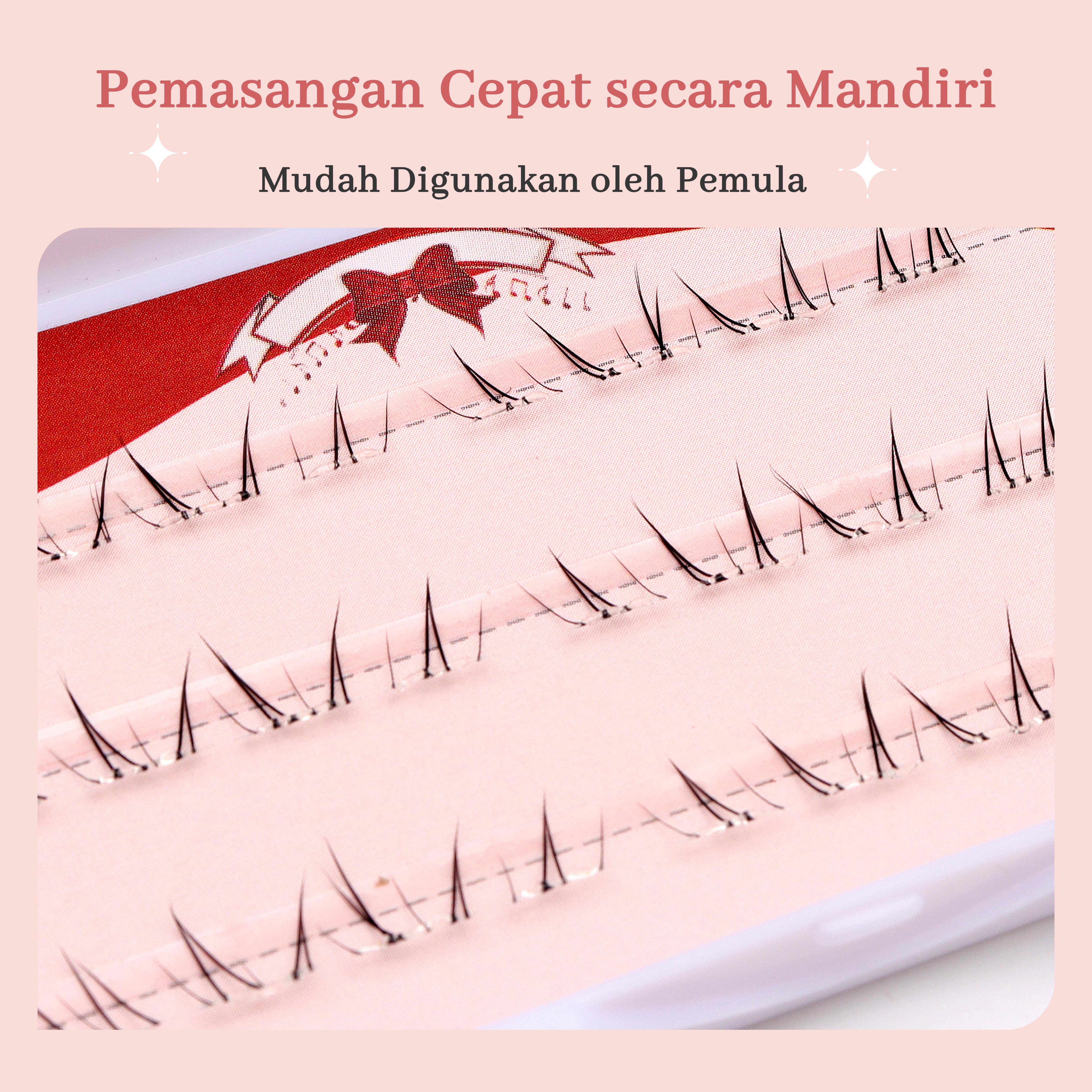 MLAN B46 UnderLash / Bulumata Bagian Bawah Tanpa Lem Bulu Mata Palsu Serat Kapas Hitam Pekat C Curl 5-6mm Thumbnail 3