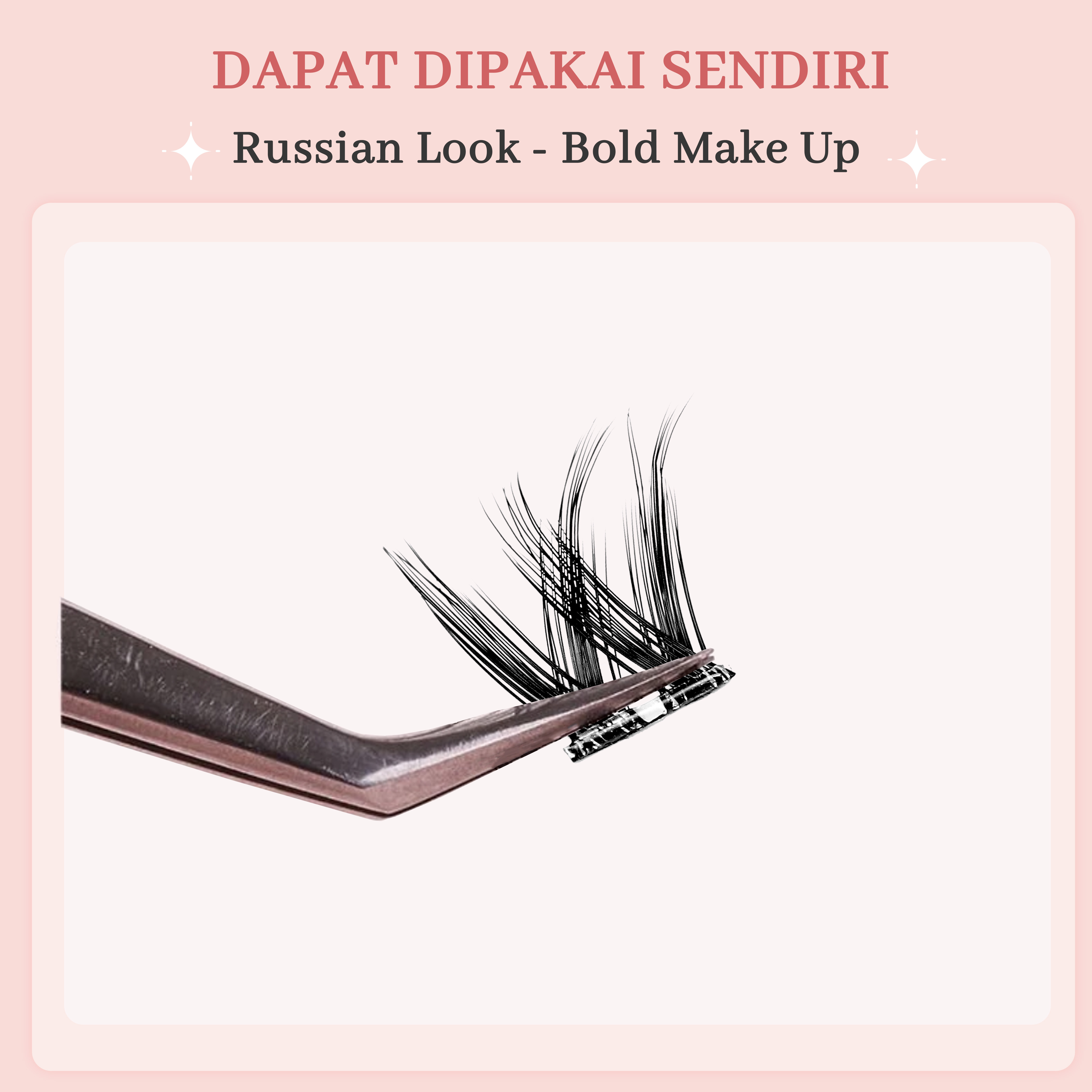 [Langsung Tempel] MLAN B12 Russian Lash Bulumata + Pinset Pink Bulumata Palsu Serat Kapas Hitam Pekat C Curl 10–13mm Thumbnail 4