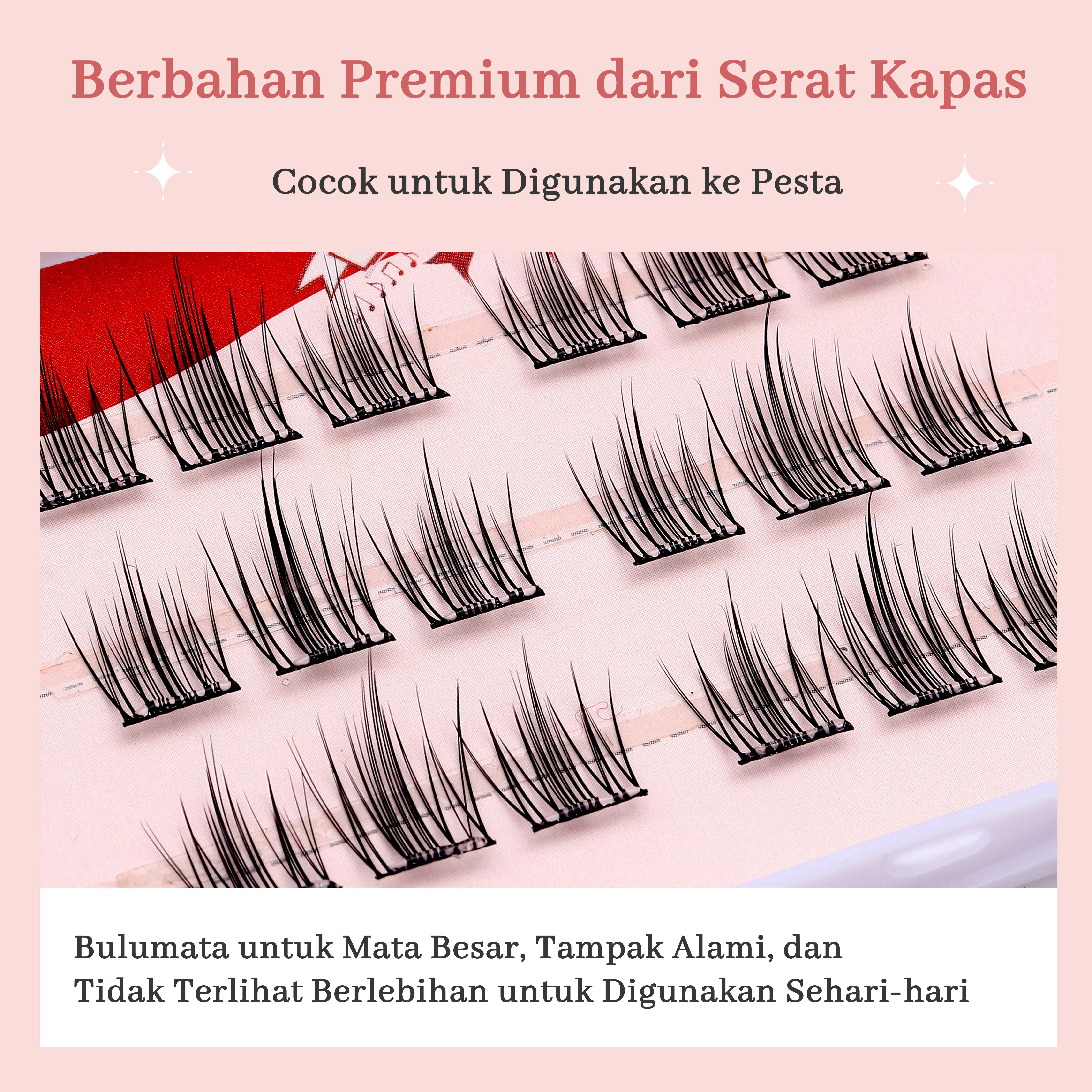 MLAN B34 Bunga Daisy / Natural Lash Bulumata Palsu Tanpa Lem C Curl 10–12mm Thumbnail 2